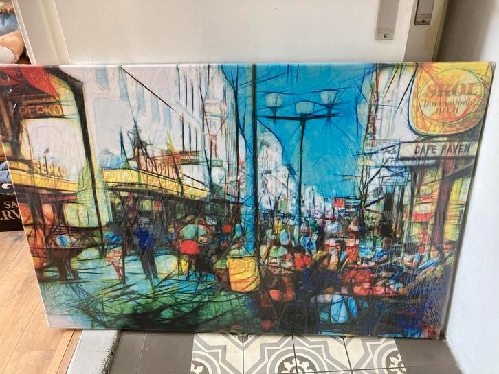 Fine art print Café Raven Herestraat Groningen, Antiek en Kunst, Kunst | Schilderijen | Modern, Ophalen