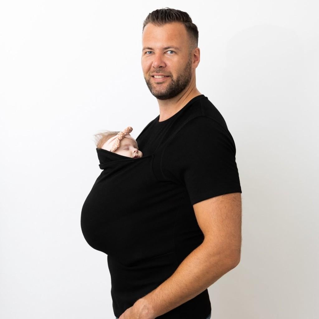 Womboo Buidelshirt - Man - Maat S - Zwart, Kinderen en Baby's, Nieuw, Rug, Draagzak, Ophalen