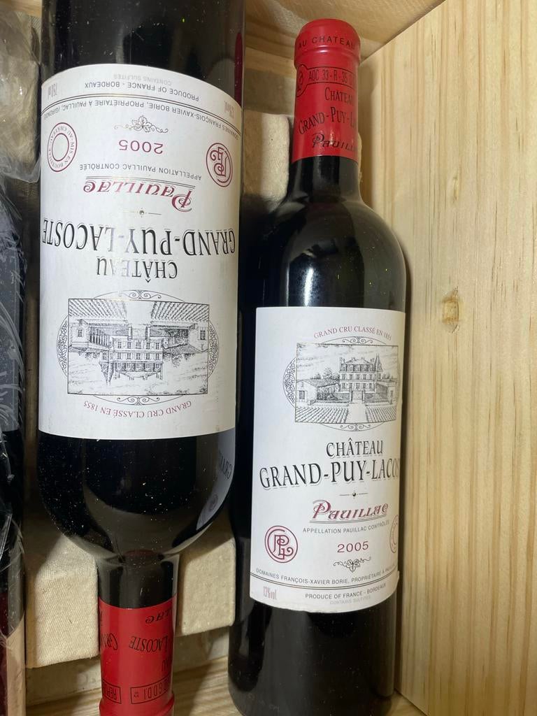 Château Grand-Puy-Lacoste Pauillac 2005, Verzamelen, Wijnen, Zo goed als nieuw, Rode wijn, Frankrijk, Vol, Ophalen of Verzenden