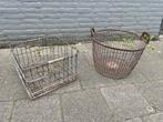 Antieke ijzeren manden / oogstmanden Frans, Antiek en Kunst, Ophalen
