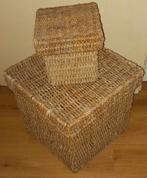 Manden van touw/zeegras, Ophalen, Mand, Vierkant, Zo goed als nieuw