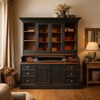 Chique Black grutterskast teak vintage landelijk decoratie, 200 cm of meer, Ff ietsanders, Ophalen of Verzenden, 5051CM