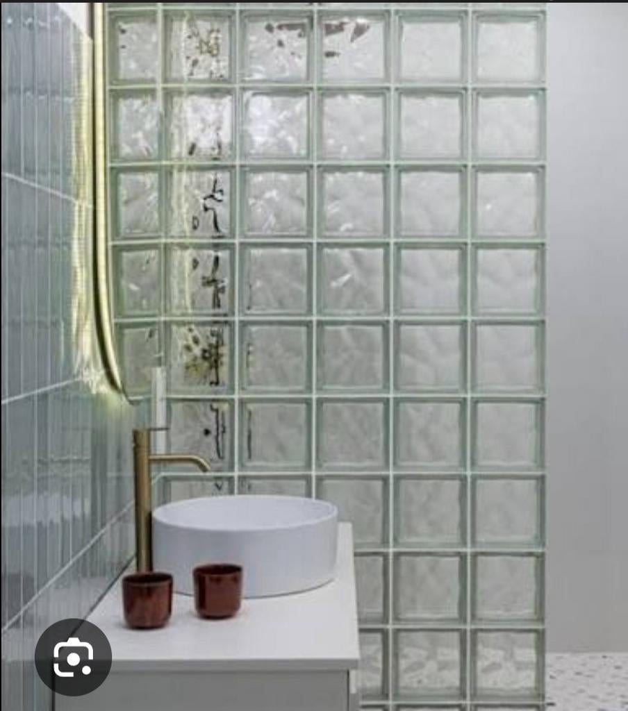 Glazen bouwstenen mat voor douchewand., Doe-het-zelf en Verbouw, Glas en Ramen, Ophalen, 80 tot 120 cm, Overige typen, Nieuw