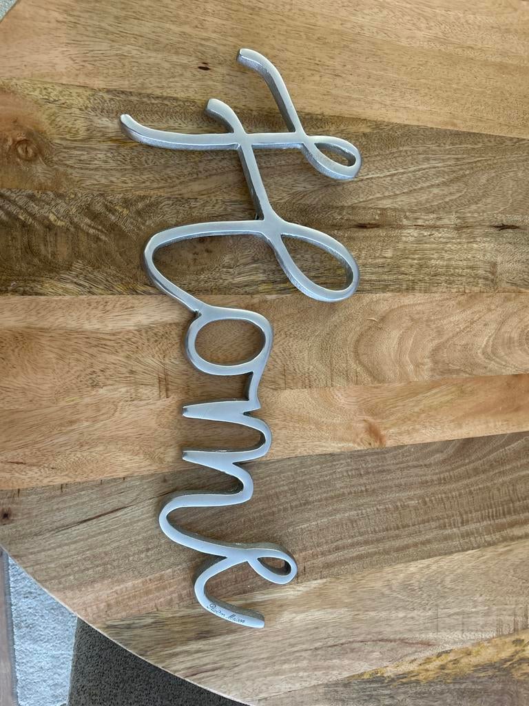 Riviera Maison HOME letters zilver, Ophalen, Metaal, Zilver, Landelijk