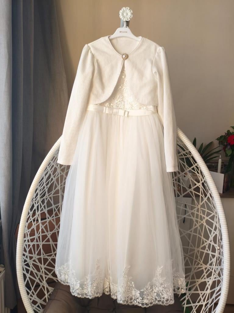 Communiejurk met bolero en bloemenkrans, Ophalen of Verzenden, Zo goed als nieuw, Accessoires