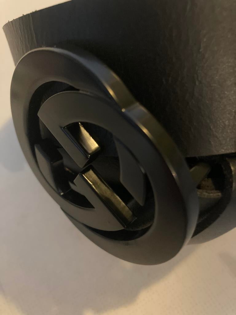 Gucci riem - zwart met dikke mat zwarte gesp - leder - NIEUW, Verzenden, Nieuw, Riem of Ceintuur, Echt leder