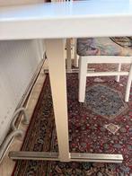 Eethoek met 4 stoelen, 75x140 cm, stalen onderstel, Gebruikt, 100 tot 150 cm, Metaal, Vier personen