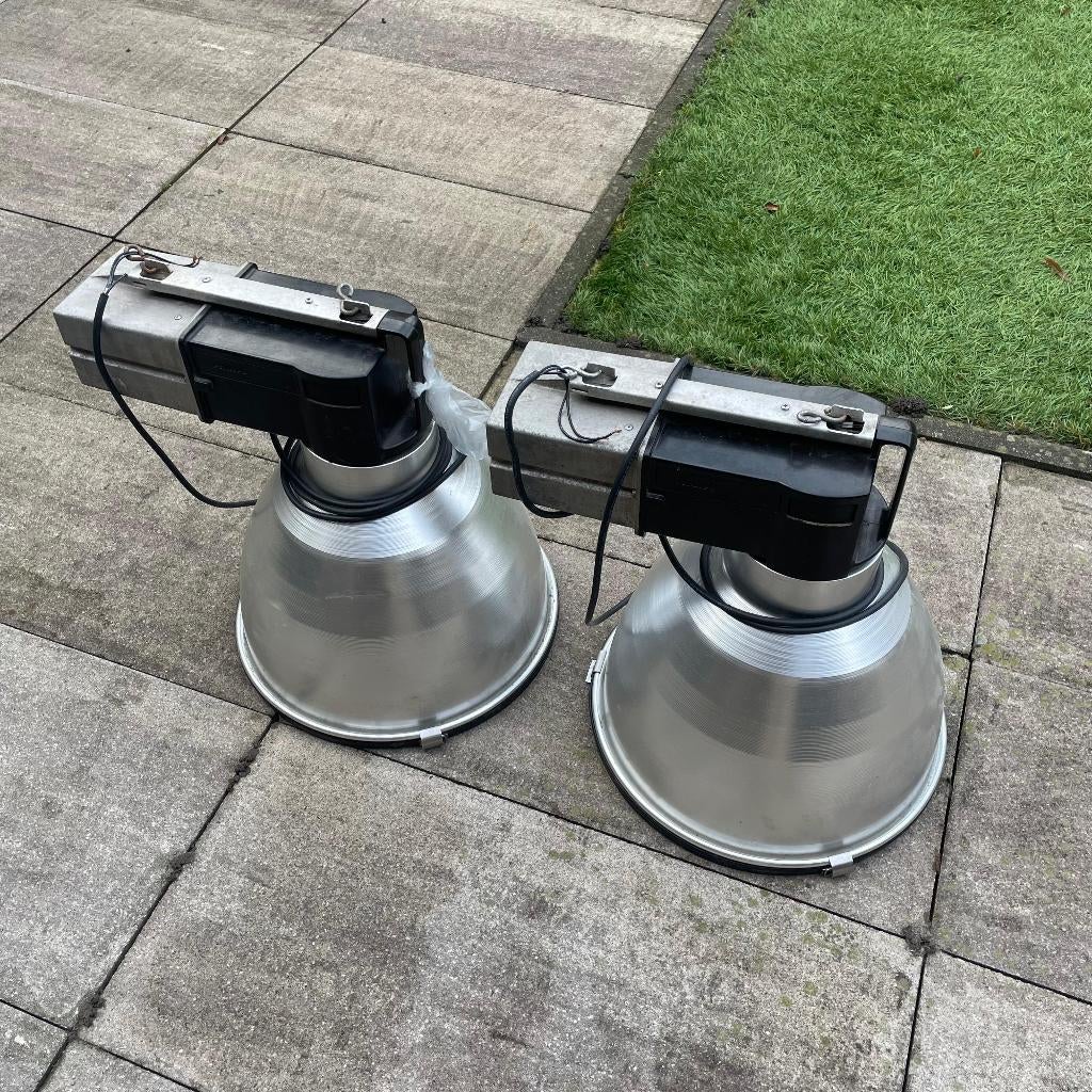 Philips industriële hal-/fabriekslampen – 250W SON – 2 stuks, Ophalen, Gebruikt, Metaal, Industrieel