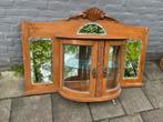 Opzetkast of theekastje antieke eikenhouten vitrinekastje, Antiek en Kunst, Ophalen