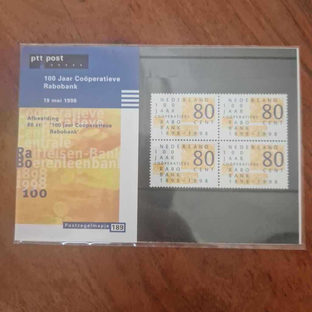 postzegelmapje 189 Coöperatieve Rabobank, Postzegels en Munten, Postzegels | Nederland, Ophalen of Verzenden