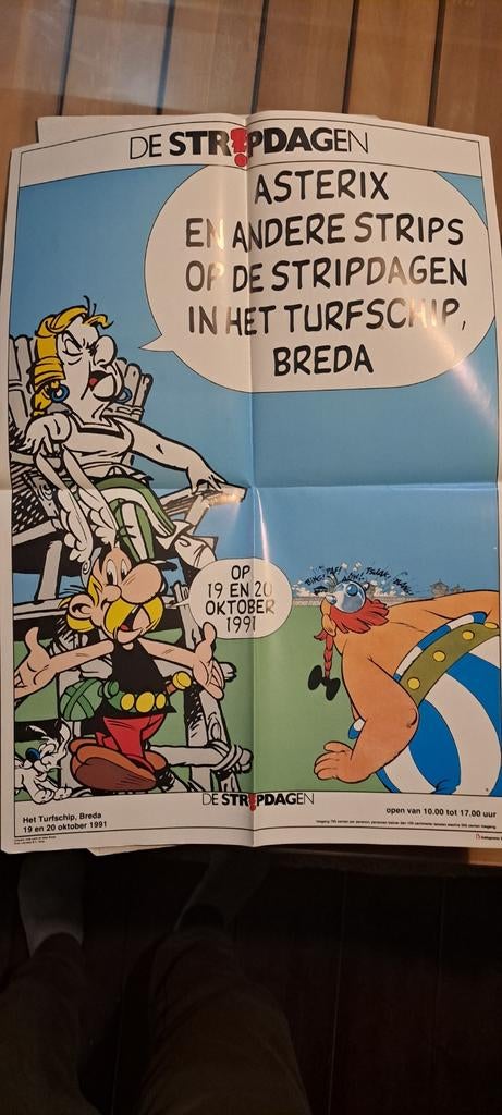Asterix en Obelix Stripdagen Poster Turfschip Breda 1991, Ophalen of Verzenden