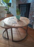 Mooie verouderde set salontafels, 50 tot 100 cm, Rond, 50 tot 100 cm, Minder dan 50 cm