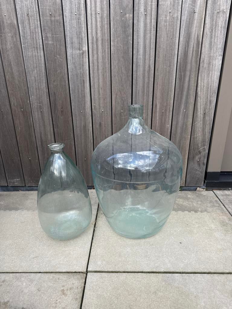 Decoratieve glazen flessen / kruiken set, Ophalen, Overige kleuren, Glas, Minder dan 50 cm