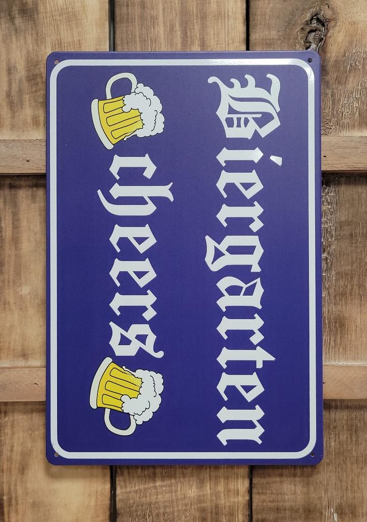 Biergarten Cheers bier reclamebord van metaal wandbord deco, Info@deconoord.nl, Deco Noord, Nieuw, Ophalen of Verzenden