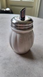 Antieke suikerstrooier porselein met plastic dopje, Ophalen of Verzenden