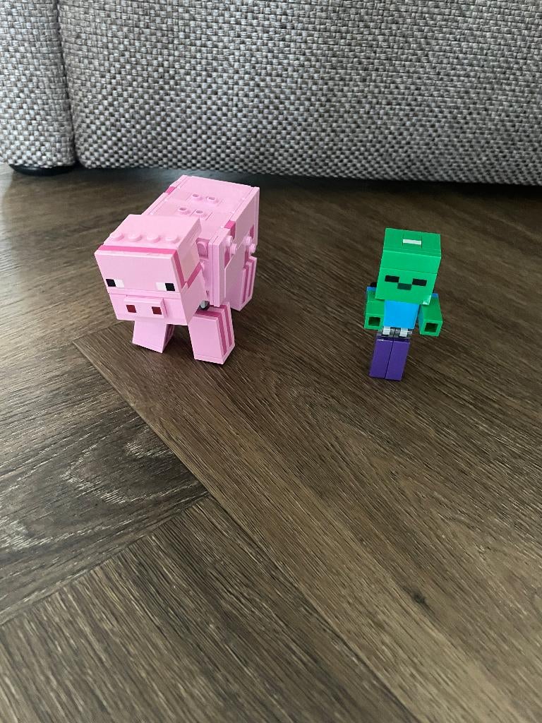 Lego Minecraft: Bigfig varken met babyzombie 21157, Kinderen en Baby's, Speelgoed | Duplo en Lego, Minecraft, Lego, Compleet, Ophalen of Verzenden