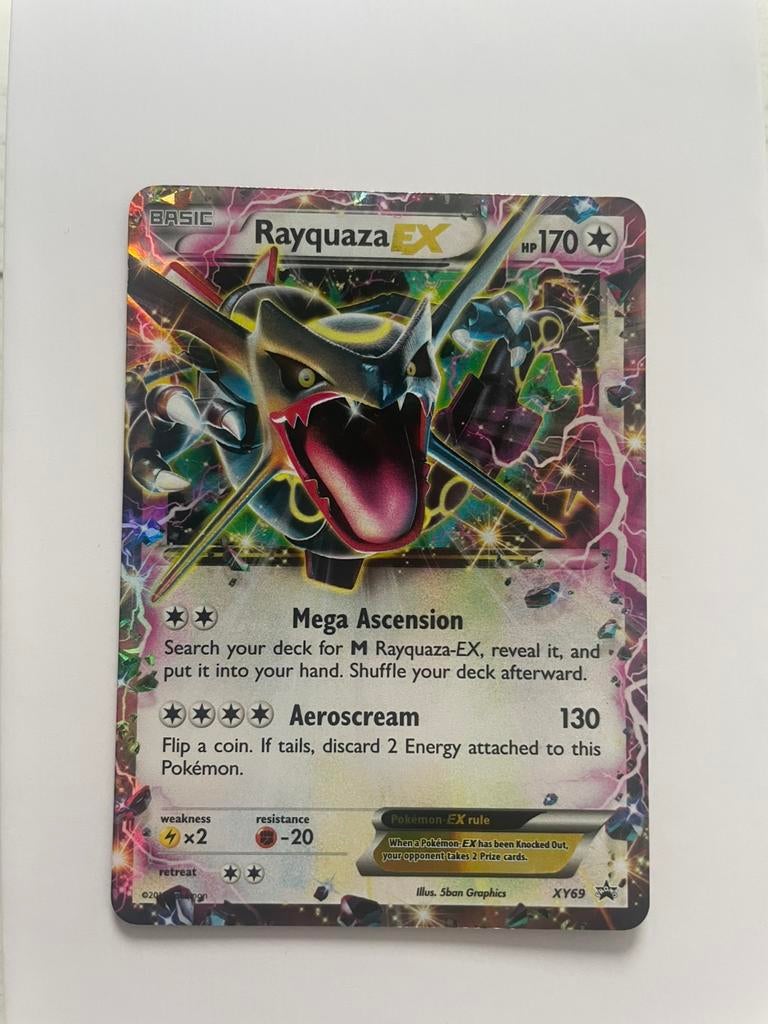 Rayquaza EX XY69 Pokemon kaart, Ophalen of Verzenden, Zo goed als nieuw, Losse kaart