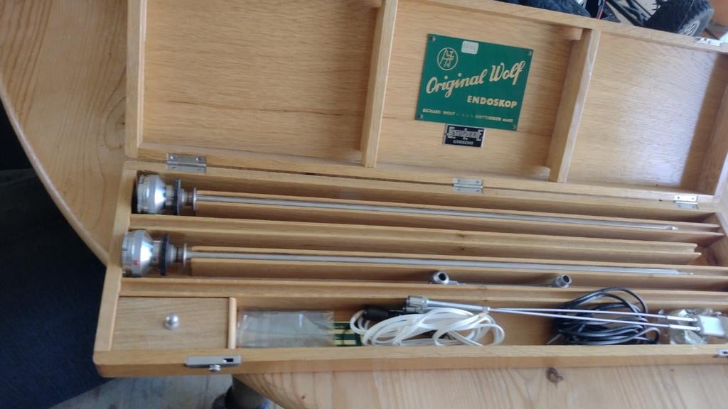 Vintage Richard Wolf Endoscoop Set in Houten Kist, Antiek en Kunst, Antiek | Gereedschap en Instrumenten, Ophalen of Verzenden