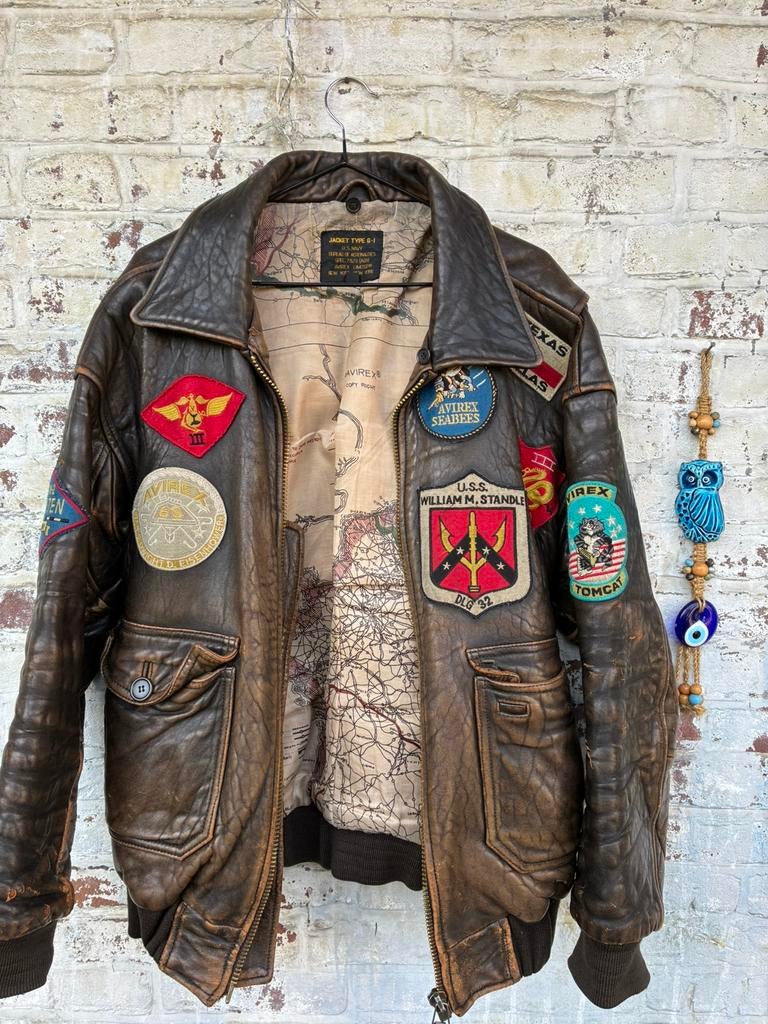 AVIREX Top Gun Style G-1 Bomber Flight Leather Jacket XL, Maat 56/58 (XL), Ophalen of Verzenden, Gedragen, Avirex