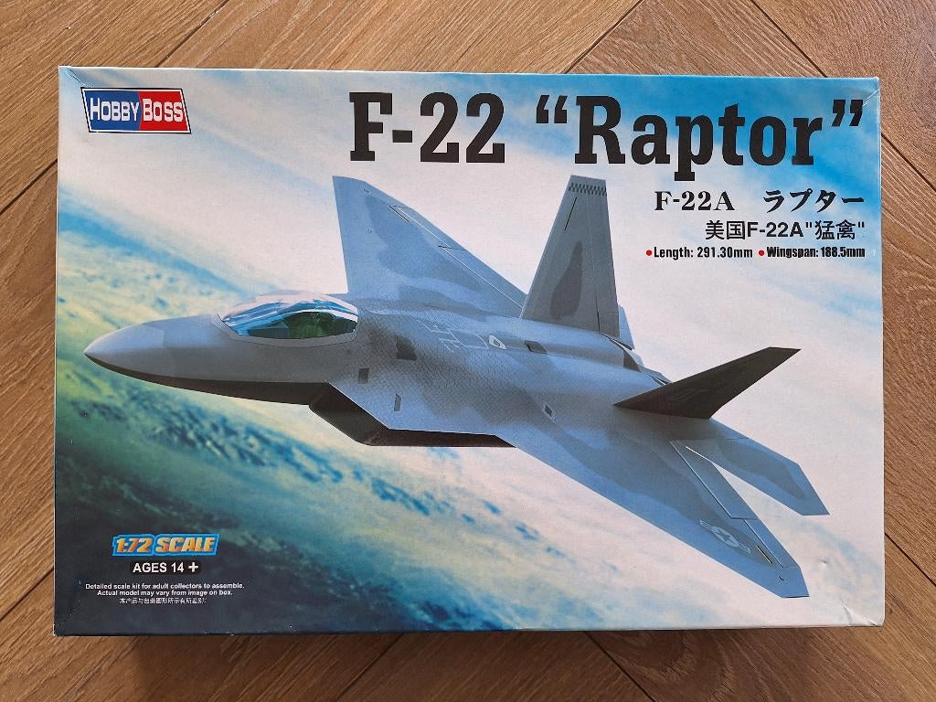 1:72 1/72 Hobby Boss F-22 “Raptor”, Overige merken, 1:72 tot 1:144, Ophalen of Verzenden, Zo goed als nieuw