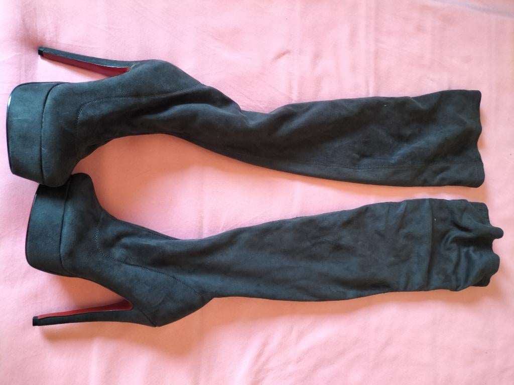 dames laarzen, Kleding | Dames, Schoenen, Ophalen, Hoge laarzen, Zo goed als nieuw, Grijs