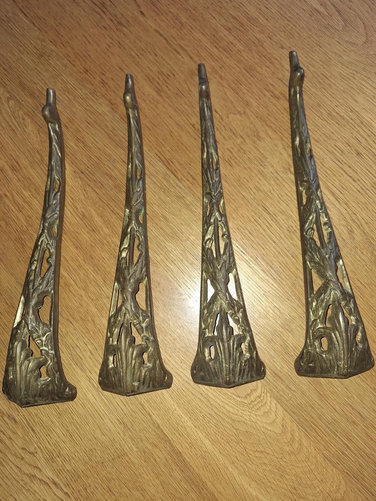 4 koperen tafelpoten, Ophalen of Verzenden, Rond, 50 tot 100 cm, Minder dan 50 cm