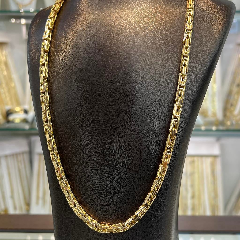 14k gouden koningsketting massief schakel 14 karaat, Sieraden, Tassen en Uiterlijk, Kettingen, Ophalen of Verzenden, Zo goed als nieuw