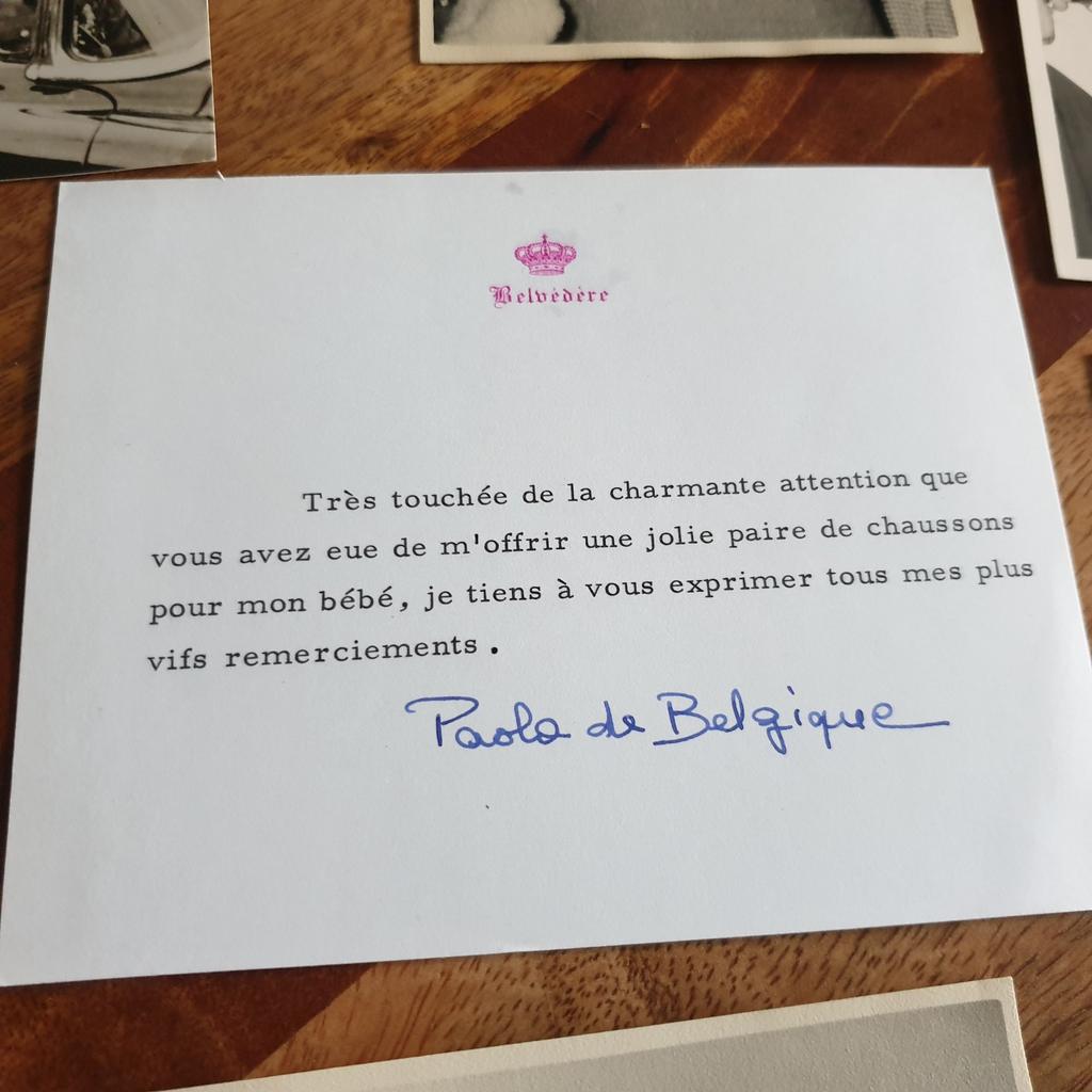 Bedankkaartje paola belgie met kaarten, Verzamelen, Ophalen of Verzenden, Kaart, Foto of Prent