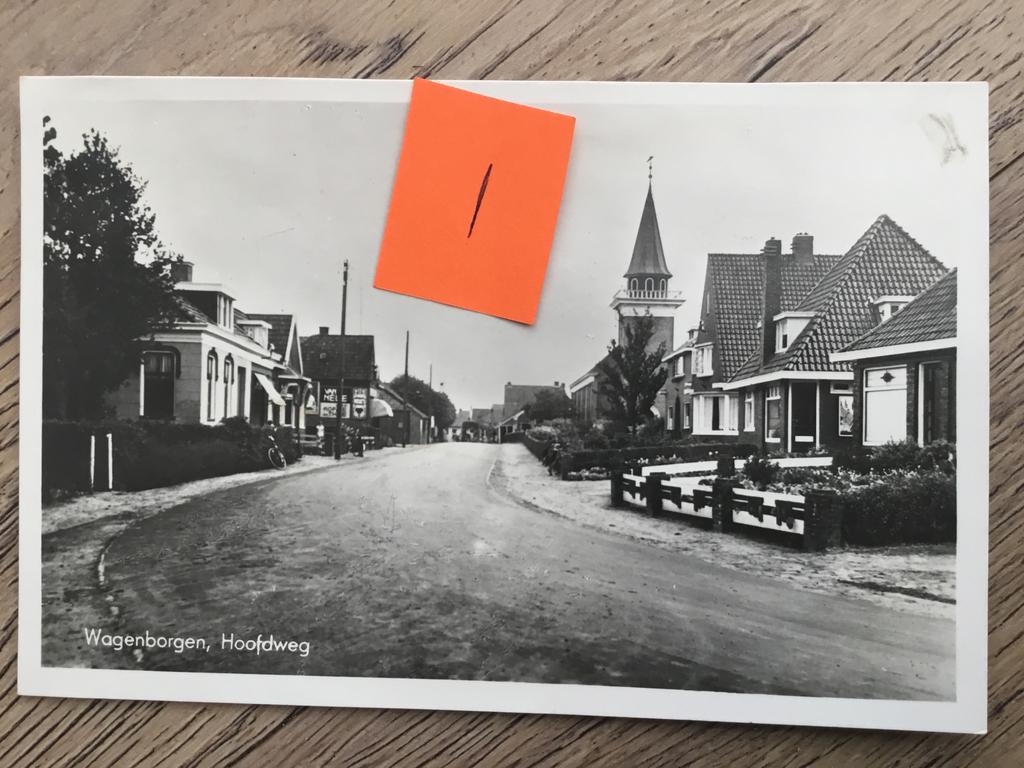 Ansichtkaart Groningen, Wagenborgen, Hoofdweg, Ophalen of Verzenden, 1940 tot 1960, Gelopen, Groningen