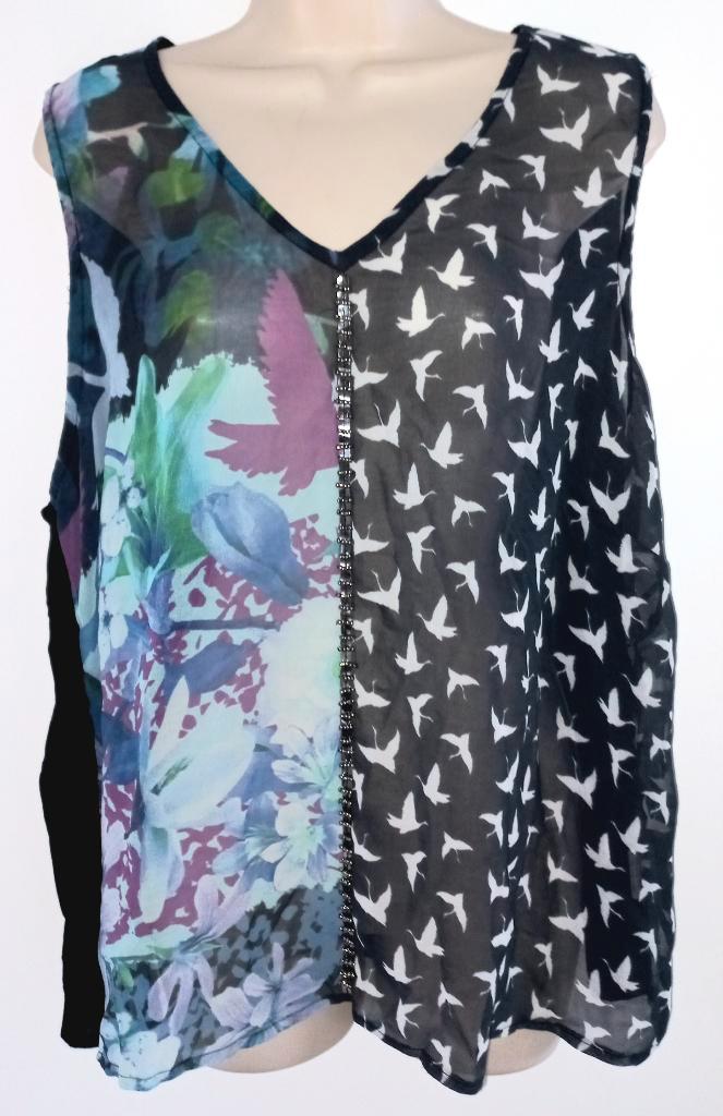 MS Mode zomer blouse maat 50, Kleding | Dames, Grote Maten, Zo goed als nieuw, Blouse of Tuniek, Zwart, Ophalen of Verzenden