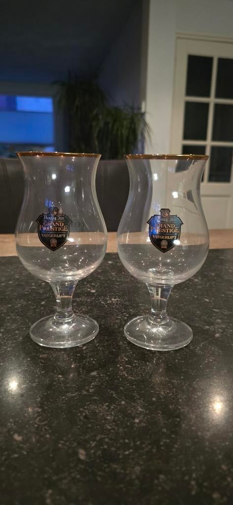 Hertog Jan Grand Prestige Vatgerijpt 2018 Glazen, Ophalen, Zo goed als nieuw, Glas, Glas of Glazen