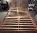 Double (Queen size) IKEA bed with mattress (200 x 140), Gebruikt, Bruin, 210 cm, Tweepersoons