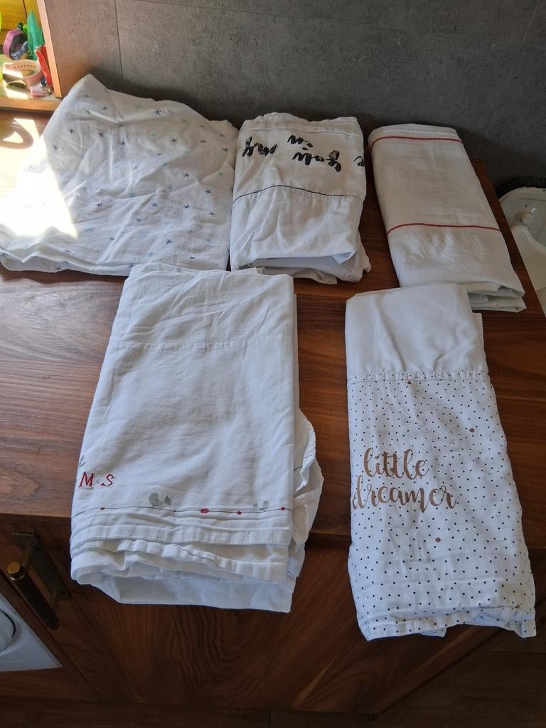 Ledikant lakens, Gebruikt, Jongetje of Meisje, Wit, Overige typen