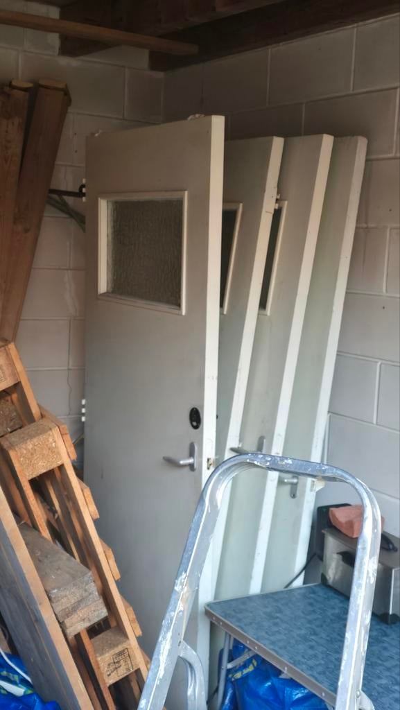 5 binnen deuren en 1 hardhouten voordeur, Ophalen, Gebruikt, Buitendeur, 200 tot 215 cm