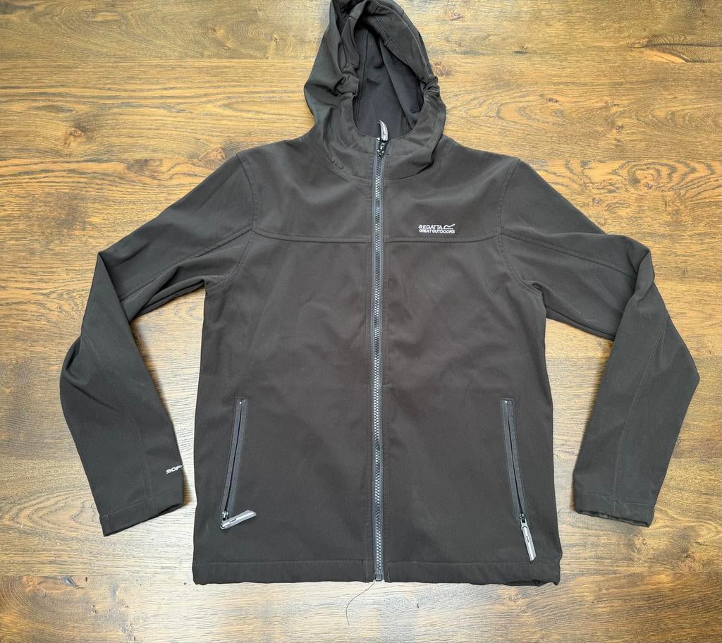 Regatta Softshell Jas Zwart - Maat 164, Ophalen of Verzenden, Zo goed als nieuw, Jas