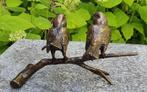 2 MUSSEN OP TAK / VOGELS/ BRONS, Dierenbeeld, Nieuw, Info@huisentuindecoratiemarie.nl, Huis en tuin decoratie marie