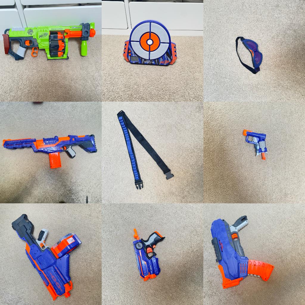 Grote Nerf set (Rapidstrike, Stryfe, Retaliator +accessoires, Ophalen, Gebruikt