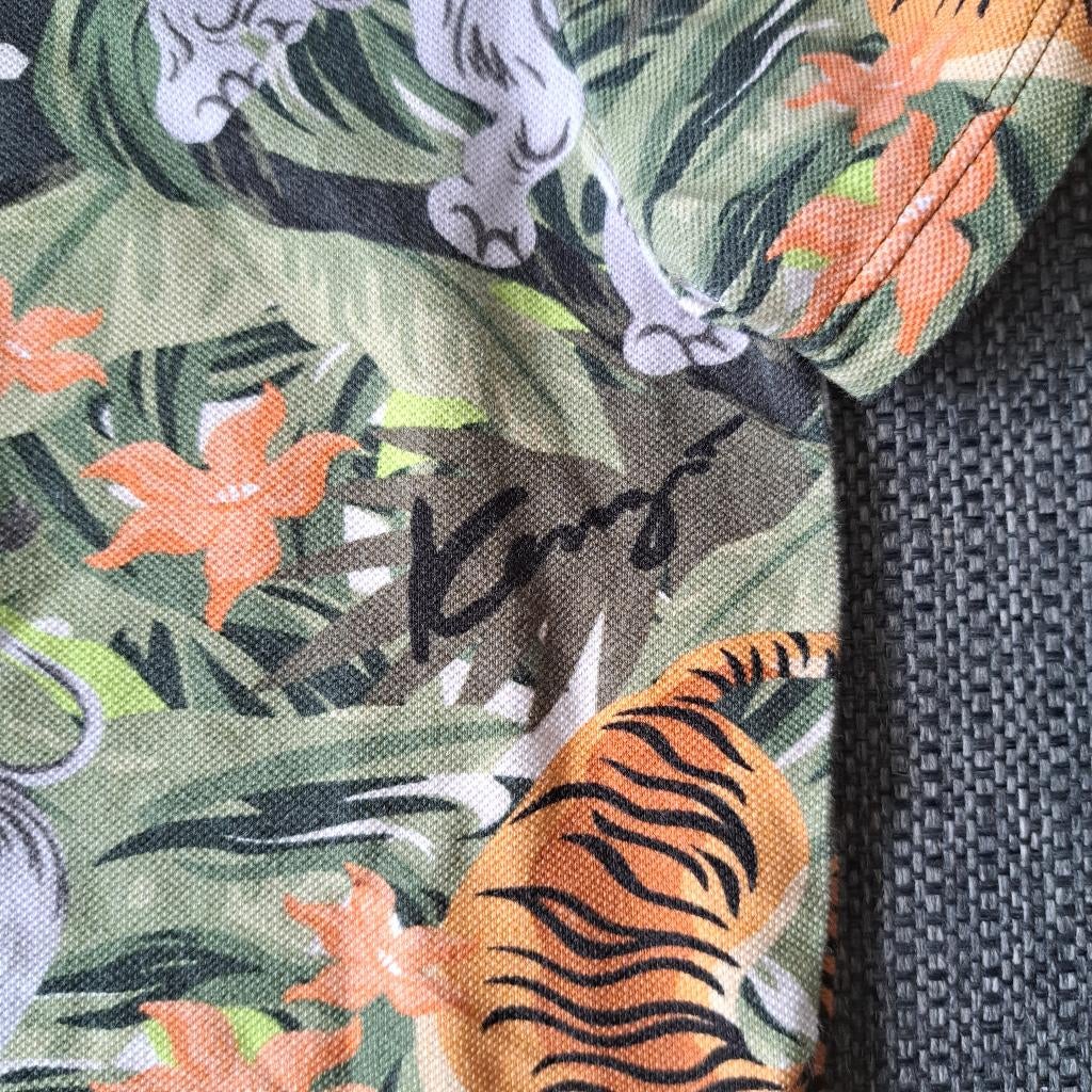 Kenzo kids (origineel) polo kaki + jungle print 116 nr 46113, ., Jongen of Meisje, Ophalen of Verzenden, Zo goed als nieuw