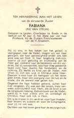 Steijn van Rie Leiden-Breda, Verzamelen, Bidprentjes en Rouwkaarten, Ophalen of Verzenden