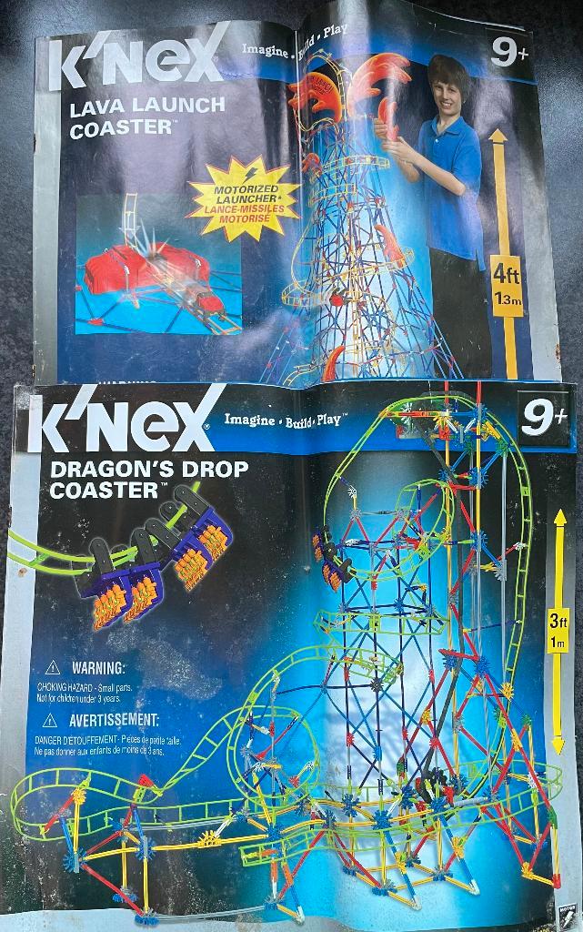 K'NEX - 2 Achtbanen & 6 Bouwboekjes!, Kinderen en Baby's, Speelgoed | Bouwstenen, Gebruikt, K'nex, Ophalen of Verzenden