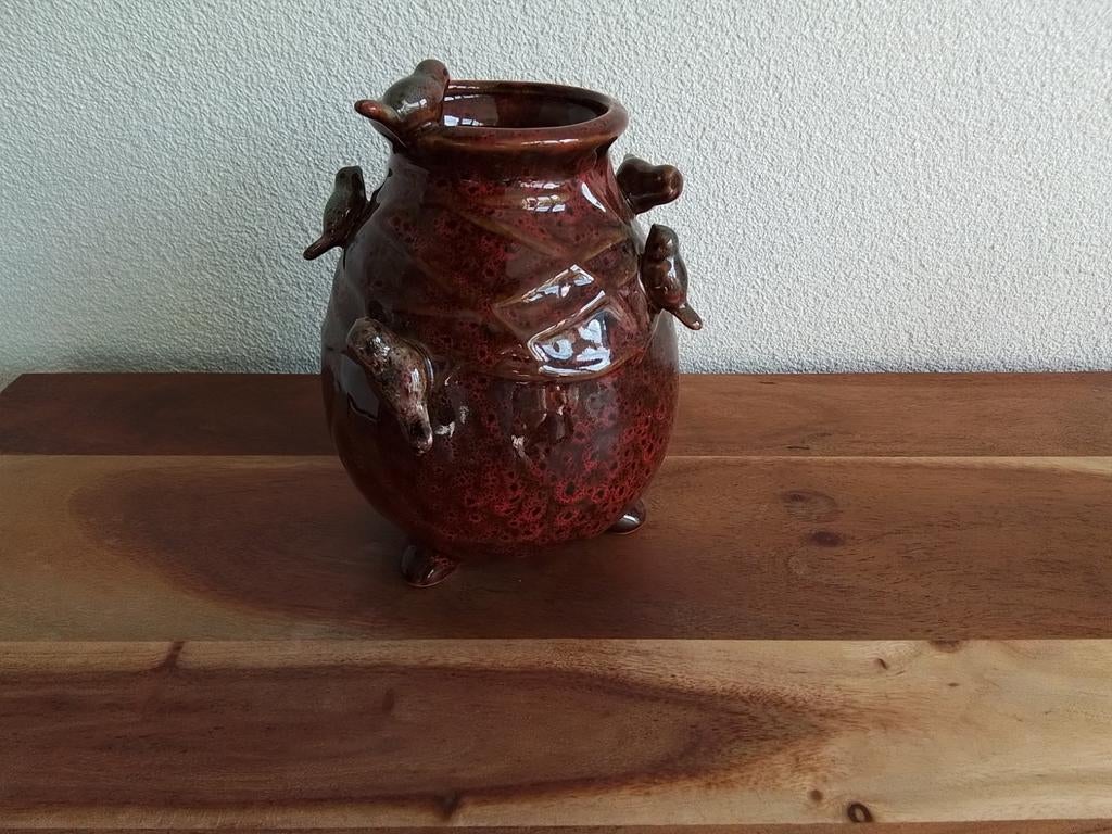 Dk vaas met vogels 1 staart afgebroken, Huis en Inrichting, Ophalen of Verzenden