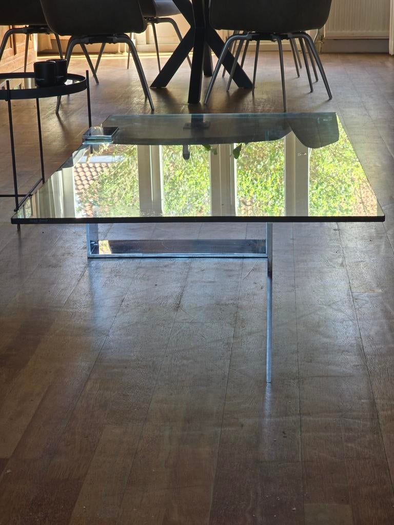 Tonelli salontafel - Glas en Chroom - Zeer goede staat, Huis en Inrichting, Ophalen, Zo goed als nieuw, Glas