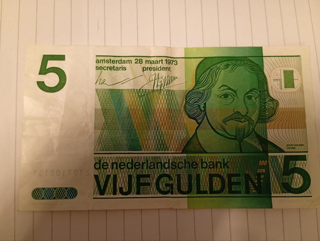 5 gulden bankbiljet, Postzegels en Munten, Bankbiljetten | Nederland, Ophalen, Los biljet
