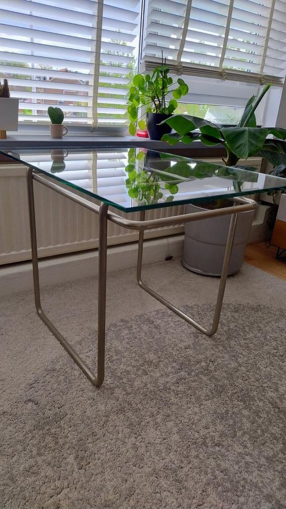 Marcel Breuer tecta salontafel 1928 vintage bauhaus, Minder dan 45 cm, Minder dan 55 cm, Ophalen of Verzenden, Glas