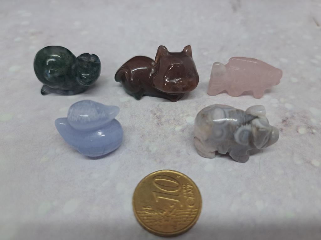 Diverse mini carvings, Ophalen of Verzenden, Mineraal