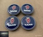 Saab Naafkap set 63mm blauw zeer mooi orgineel formaat, Nieuw, Ophalen of Verzenden