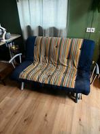 Slaapbank met gestreepte hoes, Ophalen, Gebruikt, Blauw, Tweepersoons