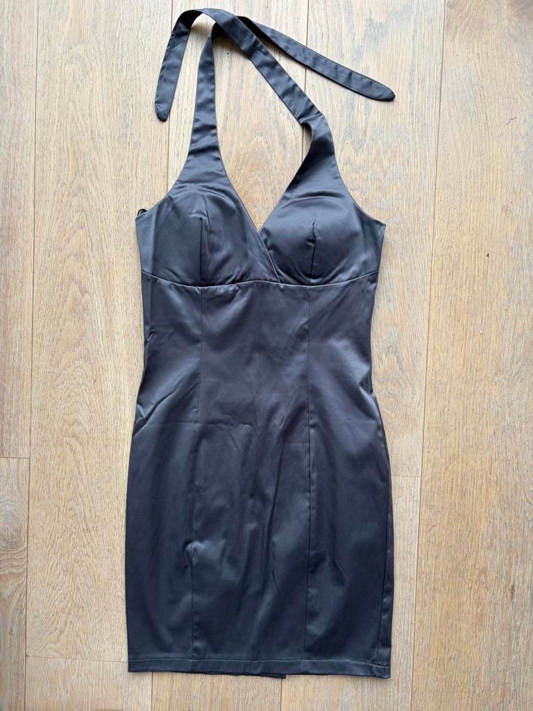 Antraciet jurk met halter, Ophalen of Verzenden, Zo goed als nieuw, Maat 36 (S), Grijs