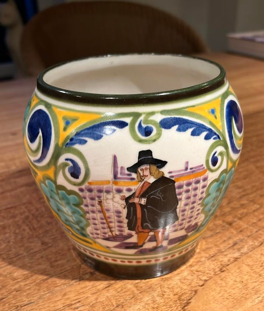 Antiek Gouda plateel potje, Antiek en Kunst, Ophalen of Verzenden