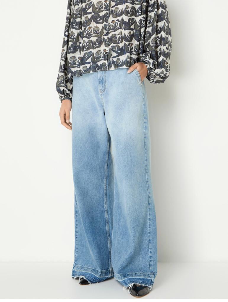 Munthe leuke wijde jeans mt 38 (29) organic cotton, Zo goed als nieuw, W28 - W29 (confectie 36), Munthe, Verzenden